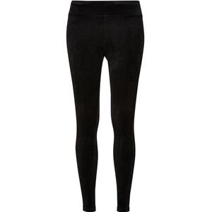 Urban Classics Dames High Waist Rib Velvet leggings yogabroek, zwart, 3XL voor dames, zwart, 3XL, zwart.