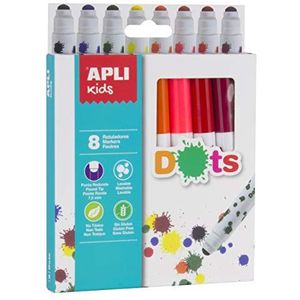 APLI Kids 16805-8 viltstiften met ronde punten, 8 kleuren