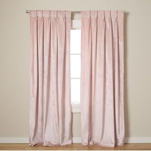 Exclusive Home Curtains Gordijn, met plisségordijn, 70 x 213 cm, lichtroze, 1 paar
