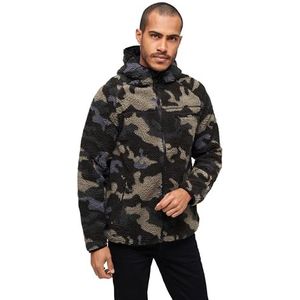 Brandit Werkjas van fleece, camouflage-patroon, donkergrijs, 5XL, Donker camouflagepatroon