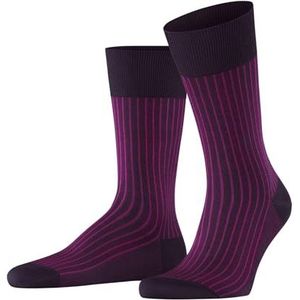 FALKE Heren Oxford Stripe sokken ademend katoen dun versterkt extra zacht platte teennaad elegant fantasiepatroon voor dagelijks leven en werk 1 paar, Paars (Aubergine 8282)