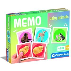 Clementoni Educatief speelgoed Memo Pocket Baby Animals 48 Tiles – voor kinderen van 3 tot 5 jaar, gemaakt in Italië, 18315