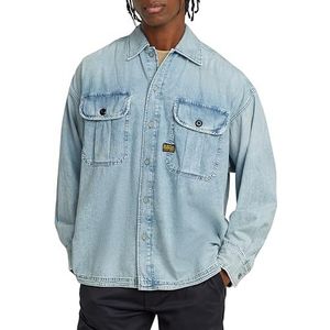 Set van 2 geplooide boxy T-shirts voor heren, blauw (Sun Faded Isles Blue D26060-d946-h180), L, Blauw (Sun Faded Isles Blue D26060-d946-h180), L