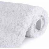Antislip badmat, SCHEEPEN antislip rubberen schuimmatten, machinewasbaar microvezel zacht super absorberend, 80 x 50,8 cm (wit)