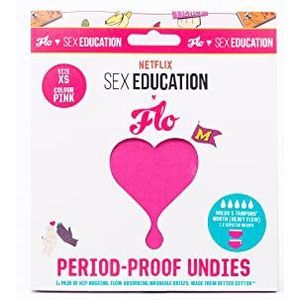 FLO X Sex Education | Slip pour femme - Culotte lavable - En coton de qualité supérieure - Rose - XS (34), FLUN-P-XS