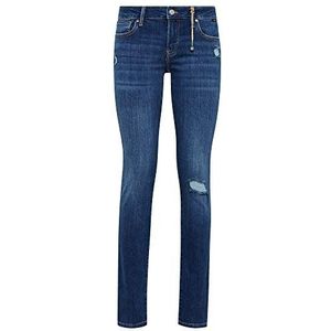 Mavi Lindy Jeans voor dames, Mid Ripped Blue Denim