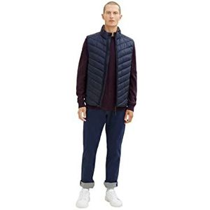 TOM TAILOR Gebreide trui met borstzak voor 30968 - Navy Red Structure, S, 30968 - Navy Red Structuur