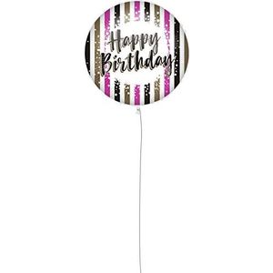 Procos 92430 folieballon Happy Birthday grootte 46 cm, helium, ballon, verjaardag, decoratie, cadeau