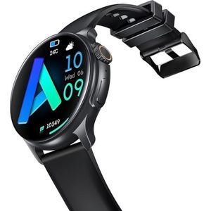 Emporia Watch Joy, smartwatch voor dames en heren, fitnesshorloge, sporthorloge, ouderen, telefoonfunctie, bluetooth, wekker, zwart