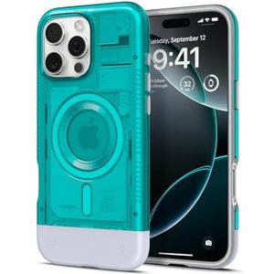 Spigen Beschermhoes voor iPhone 16 Pro Max, Classic C1 MagFit, [retro-versie] 6,9 inch - Bondi blauw