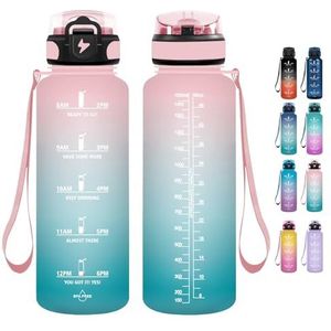 Grsta Drinkfles, 1,5 liter, drinkfles met rietje, BPA-vrij, drinkfles voor sport, koolzuurhoudende dranken, waterfles voor sportschool, fietsen, kamperen en school