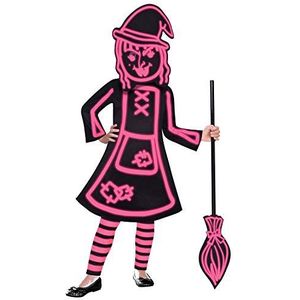 amscan 9907112 - helder heksenkostuum voor jongens en meisjes - compleet kostuum voor carnaval, themafeest, Halloween