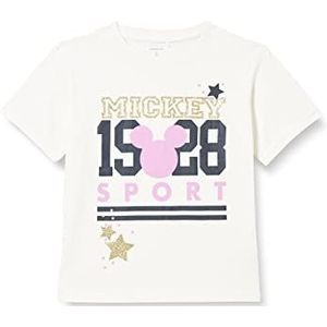 NAME IT Nkfaxina Mickey SS Loose Top Wdi T-shirt pour fille, Blanc (White Alyssum), 116