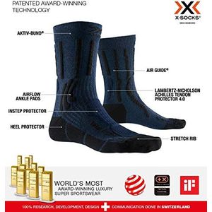 X-SOCKS Trek X katoenen uniseks sokken, blauw (midnight blue melange/opaal zwart)