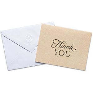 American Greetings 50 bedankkaarten met enveloppen in krachtstijl, bruin