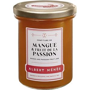 Extra Mango en Passievrucht Jam – gekookt in ketel in de Provence – handgemaakt – hele fruitjam – om te spreiden, 280 g ALBERT MÉNÈS