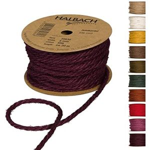 Halbach Seidenbänder Jute touw, Dark Berry 5 mm, 20 m