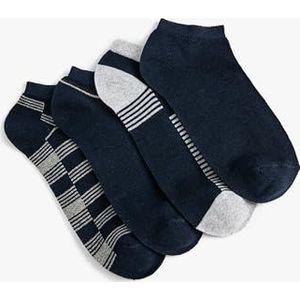 Koton Lot de 4 paires de chaussettes bottines pour homme, Bleu marine (616), taille unique