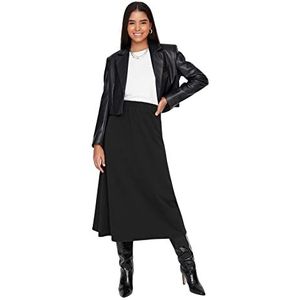 TRENDYOL Dames Modest Maxi A-lijn gebreide rok rok rok dames zwart, M, SCHWARZ