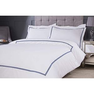 Emma Barclay Mayfair Geborduurde beddengoedset met kussensloop Oxford marineblauw King