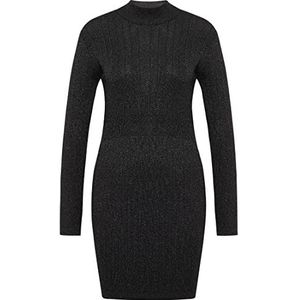 dedica Robe en tricot pour femme 11019461-DE02, noir pailleté, taille M/L, Paillettes noires., M-L