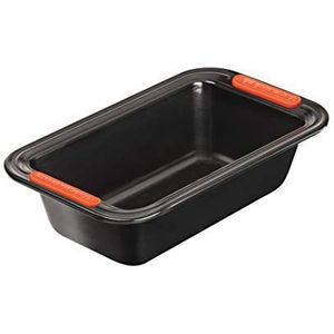 Le Creuset Rechthoekige bakvorm, antiaanbaklaag, rechthoekig, 23,5 x 13,5 cm, PFOA-vrij, bakvorm, gemaakt van siliconen, antraciet/oranje