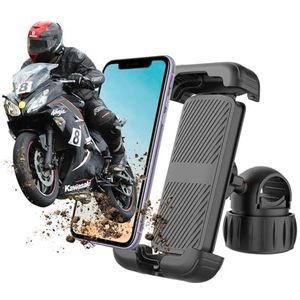 Moman PML1 Universele 360° draaibare motorfiets telefoonhouder met snelsluiting stuurklem compatibel met iPhone Samsung 4,7 tot 6,8 inch motorfiets telefoonhouder
