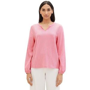 TOM TAILOR 1040546 T-shirt met lange mouwen voor dames, 35242 - roze fijne strepen