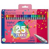 Staedtler - Triplus Fineliner 334 – kartonnen etui met 25 viltstiften met superfijne punt 0,3 mm gesorteerd – 20 + 5 gratis – Triplus Verjaardag Edition – 334 C25 Ta meerkleurig