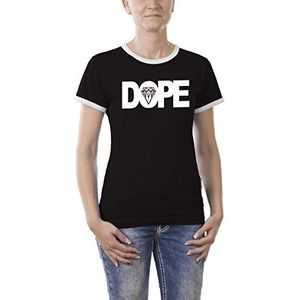 Touchlines Dope Diamond Contrast dames T-shirt, Zwart (Black 13)