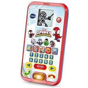 VTech - De educatieve smartphone van Spidey, interactief telefoonspeelgoed – 3/7 jaar, 1 elektronisch spel – versie FR, kinderen