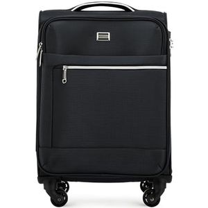 WITTCHEN MIRA Line Bagagekoffer van zacht polyester, telescopische handgreep, vier zwenkwielen, TSA-cijferslot, zwart., Handbagage
