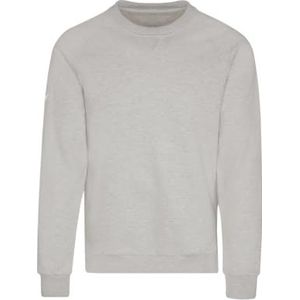 Trigema Sweatshirt voor heren met opgeruwde binnenkant, lichtgrijs melange 110.