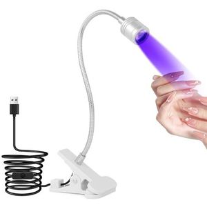 AiQInu UV-led-gelnagellamp, 3 W, draaibaar, met USB en veiligheidsclip voor gelnagellak, salon, doe-het-zelf (zilver)