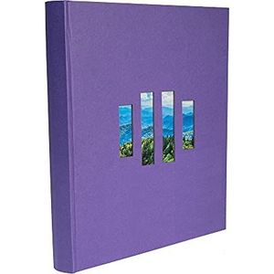 Exacompta - Art.-Nr. 16074E - MILANO boekalbum - 300 foto's - 60 zwarte pagina's - formaat 29x32 cm - omslag van paars papier in textiellook - personaliseerbaar venster - FSC® gecertificeerd