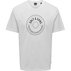 ONLY & SONS Onslamer Life Reg Logo SS T-shirt de travail pour homme, Blanc éclatant., XS