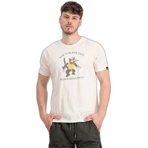 Alpha Industries T-Shirt Vintage Wit Zwart 106516 Maat XL Vitage White XL, vitage wit
