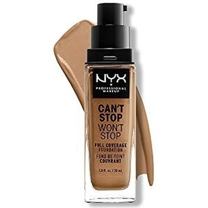 NYX Professional Makeup Vloeibare foundation, dekkend, houdt 24 uur, Can't Stop Won't Stop, waterbestendig, matte afwerking, kleur (teint): Golden