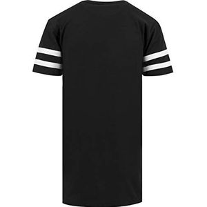 Build Your Brand heren t-shirt strepen jersey, Zwart/Wit