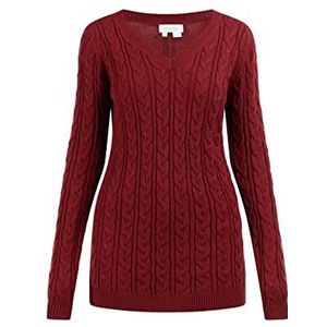 ALARY Pull tricoté pour femme, Rouge, M-L