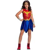 RUBIE'S - Officieel DC Comics - Klassiek Wonder Woman kostuum voor kinderen, maat 5 - 7 jaar - kostuum met jurk, riem, bustier en afneembare cape - voor Halloween, carnaval, kerstcadeau