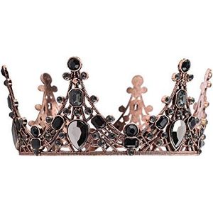 AUNMAS Gouden taartkrans vintage barok koningin kroon topper voor bruiloft prinses hoofdborden party haaraccessoires, metaal
