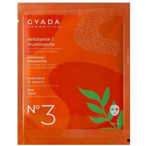 GYADA COSMETICS, Gezichtsmasker van stof, peeling, glanzend, geschikt voor droge en ondoorzichtige huid, bevordert de celvernieuwing van sana en verlichting, met EU-aloë vera 15 ml