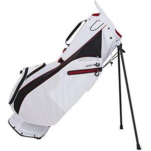 Callaway Hyperlite Zero golftas met standaard, dubbele riem, wit/zwart/rood, logo klaar