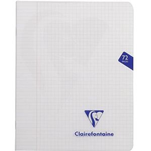 Clairefontaine Mimesys 300362C notitieboek, 16,5 x 21 cm, 72 pagina's, kleine ruitjes met rand, wit papier, 90 g, omslag van polypropyleen, willekeurige kleurkeuze