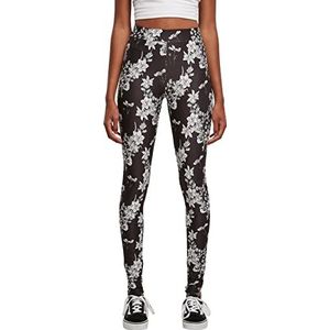 Urban Classics AOP Yoga leggings voor dames, zwart.