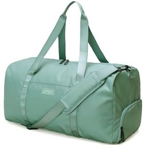 Jadyn B Weekender Bag Sporttas met schoenenvak, 56 cm/52 l, Salie groen, Weekender