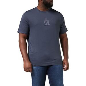 Armani Exchange T-shirt met ronde hals voor heren met logo op de voorkant, Ebony.