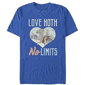 Star Wars Hoth Love Organic, Bright Blue, Unisex T-shirt met korte mouwen, XXL, Helder blauw