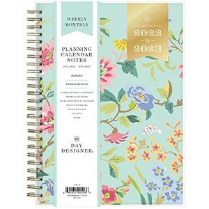 Day Designer for Blue Sky Agenda scolaire hebdomadaire et mensuel 2022-2023 - 14,7 x 21,8 cm - Couverture givrée - Menthe florale grimpante - 137884-A23